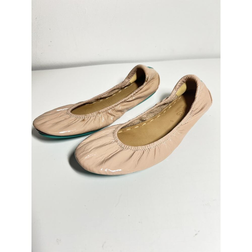 Tieks EUC Blush Pink Nude Patent Leather Foldable Ballet Flats Shoes Size 6